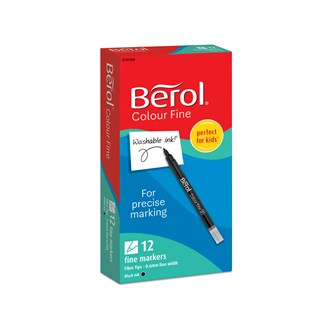 Fiberpennor Berol Fine 12-pack svarta